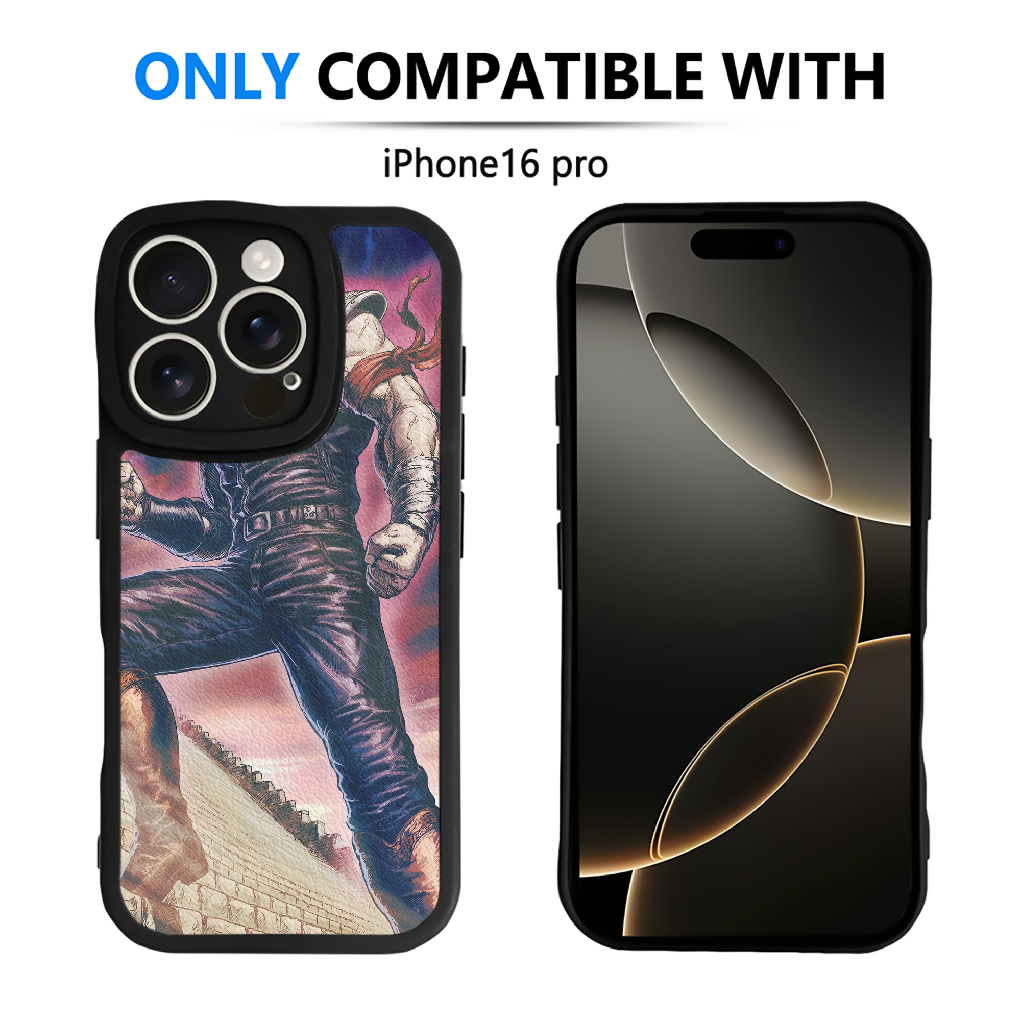 （画像用） 北斗の拳 Fist of the North Star 【iPhone 16シリーズ対応】シリコンスマホケース（レザー調） 材質：シリコン